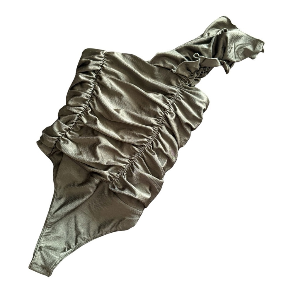 ⚡️10$ sale⚡️ Free People Like Honey Khaki One-Shoulder Ruffle Bodysuit